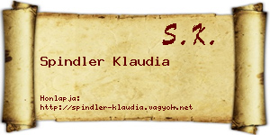 Spindler Klaudia névjegykártya