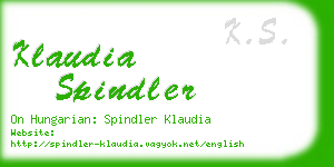 klaudia spindler business card